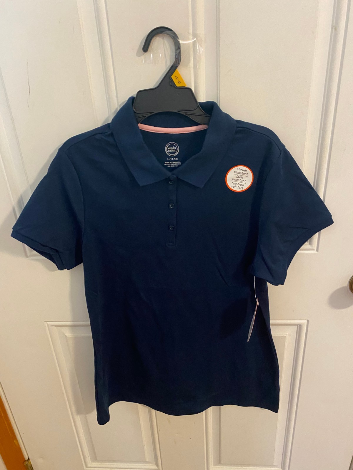 NEW WOMEN’S /JUNIORS SIZE LARGE 11-13 WONDER NATION SCHOOL UNIFORM POLO SHIRT