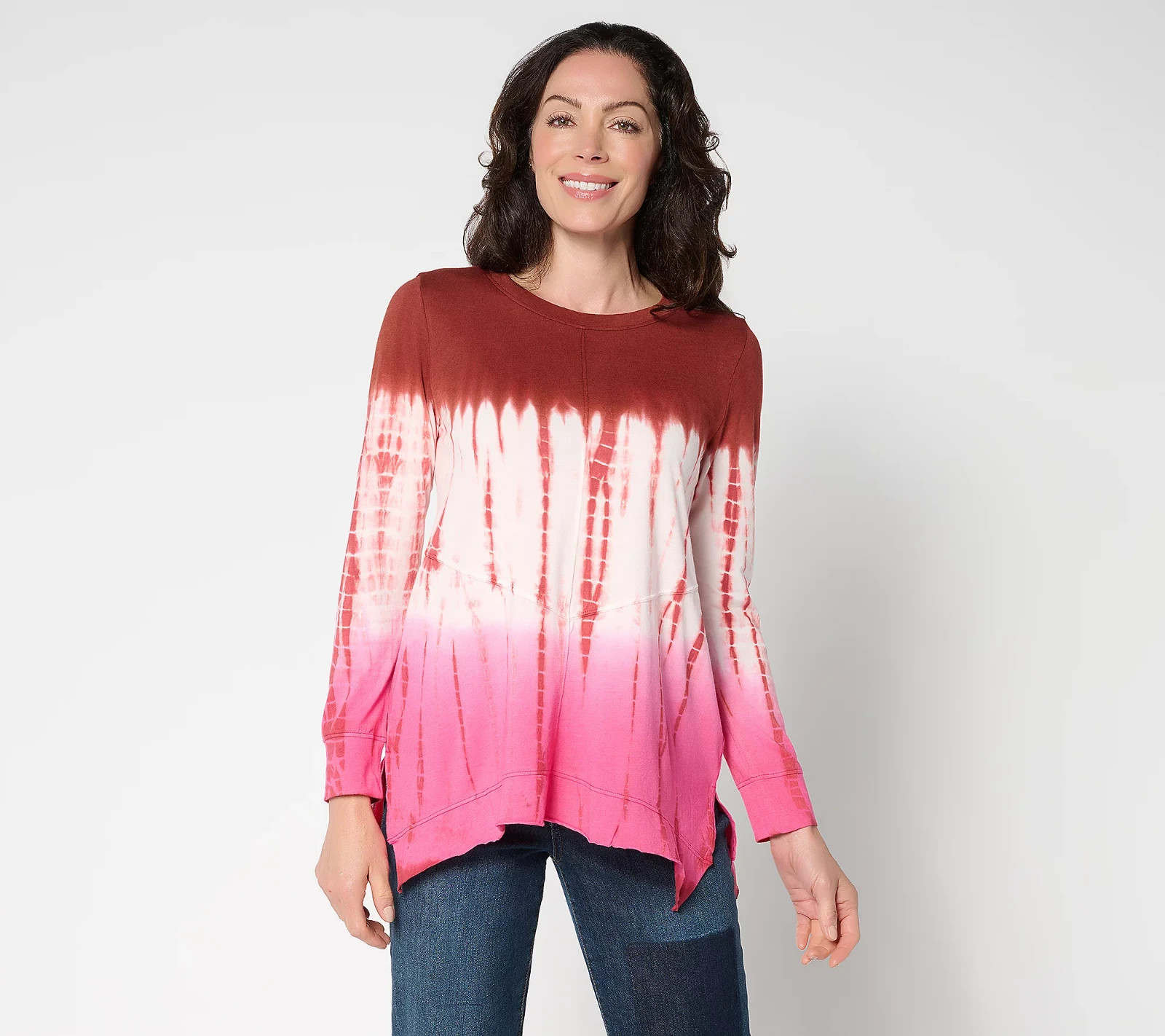 #2234 LOGO by Lori Goldstein Long Sleeve Tie Dye Top Size XS