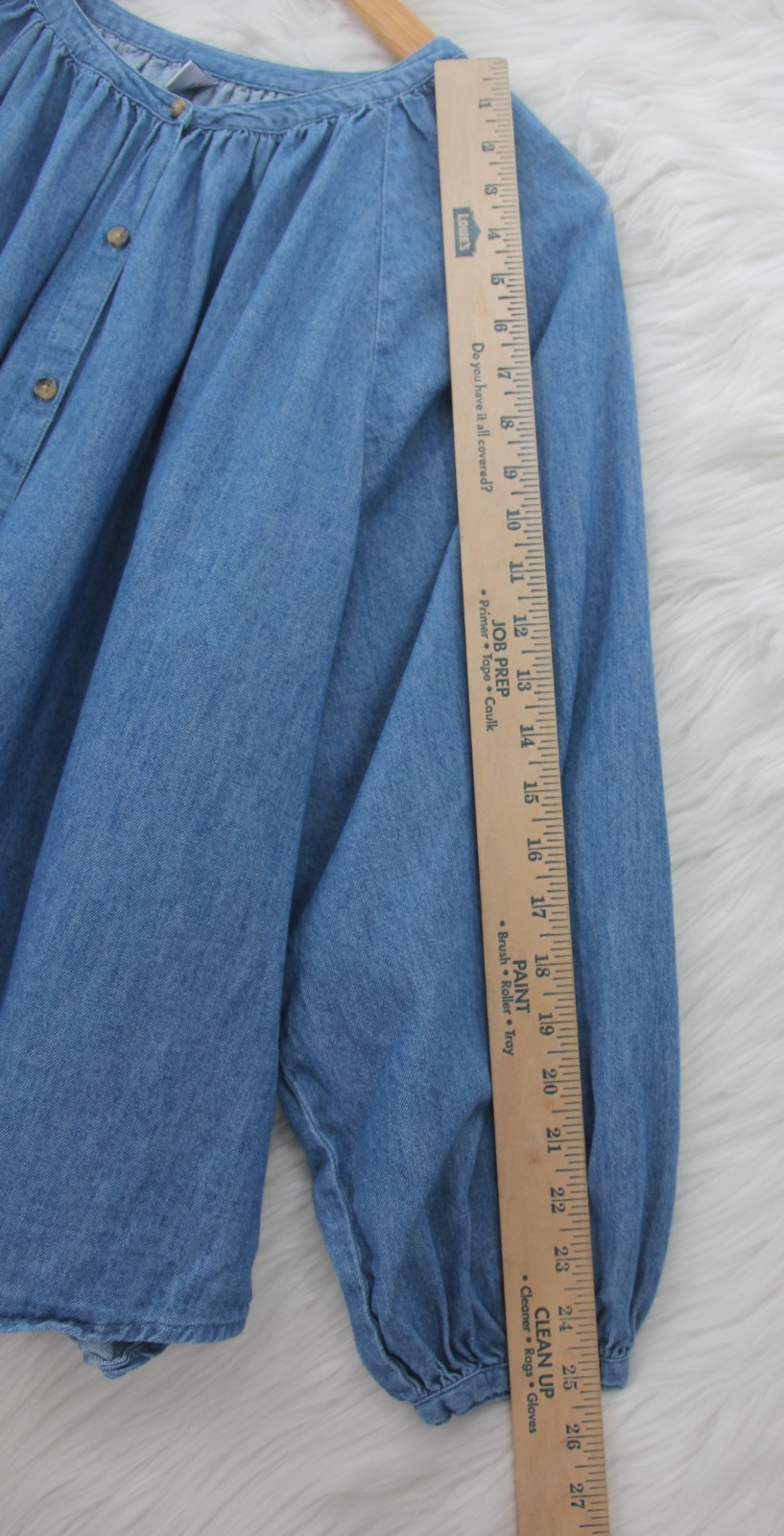 OLD NAVY CHAMBRAY DENIM BUTTON DOWN TUNIC SHIRT WOMENS XL MINIMALIST COASTAL