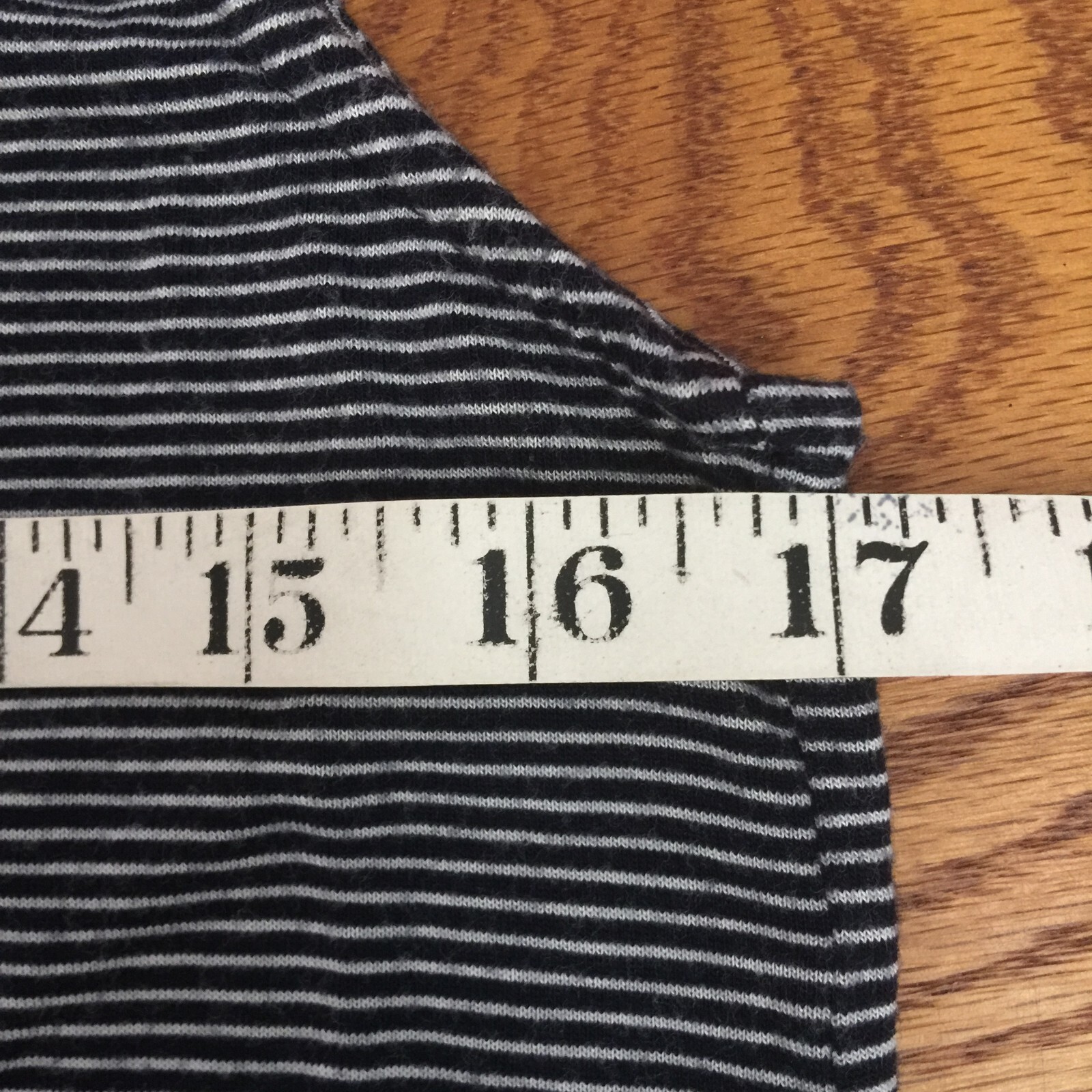 VINTAGE STRADIVARIUS BLUE STRIPE SLEEVELESS RAYON TOP WOMENS M 34″x27″