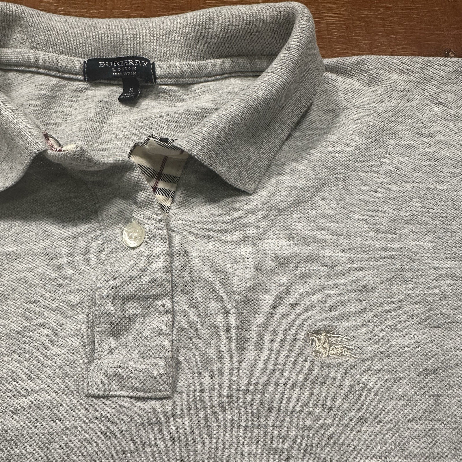Burberry Crop Boxy Oversized Polo Shirt Women S Gray Luxury Designer City