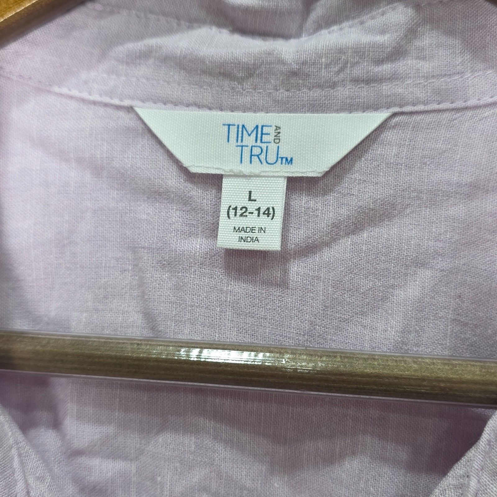 Linen Blend Oversized Button Down Shirt Lilac Purple Long Sleeve Top Large NWOT