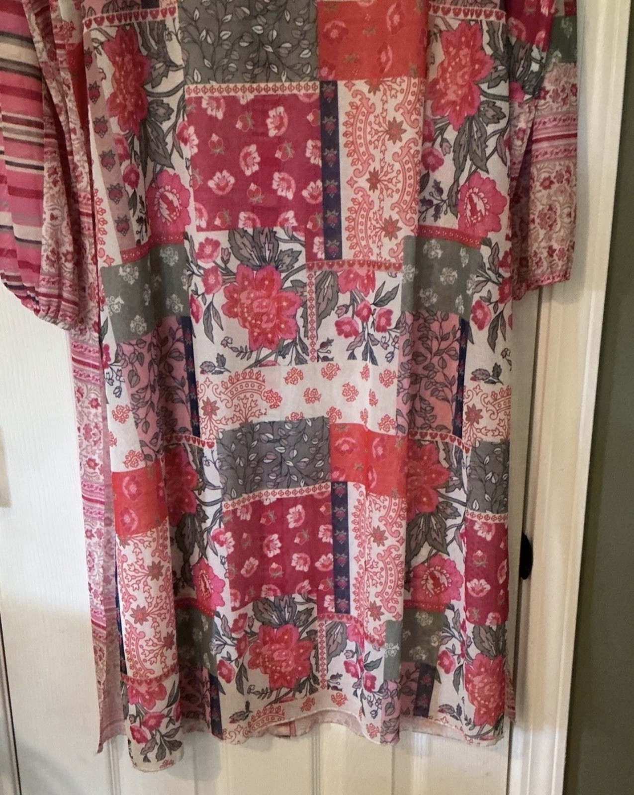 Davi & Dani NWT Sz M Santorini Maxi Top Dress Coverup Sheer Long Sleeve