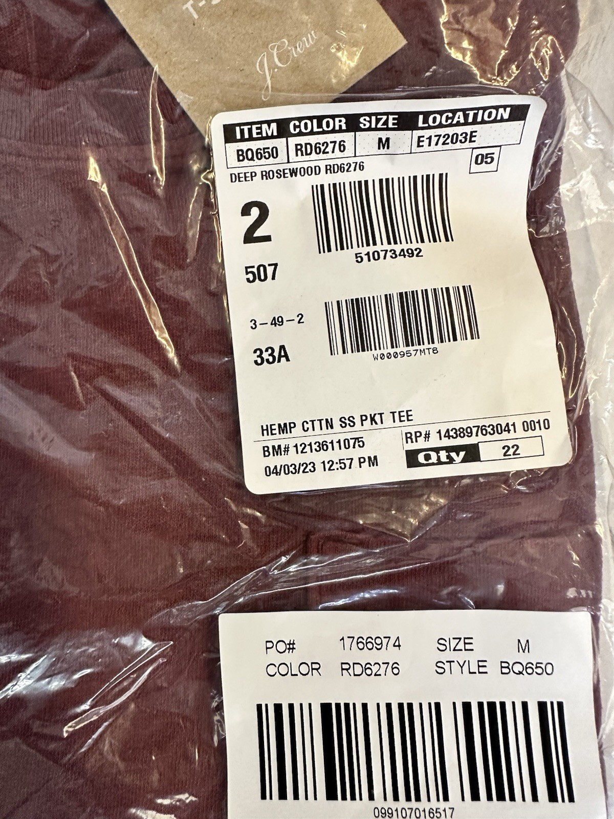 J.Crew T-shirt size Medium NEW With Tag, Deep Rosewood Color, Nice! See Photos!