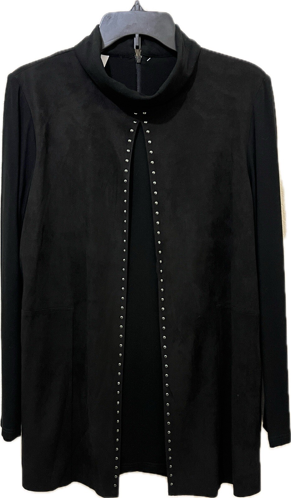 Ming Wang Tunic Top Womens XS Vampy Goth Office Open Slit Layered Oversized NWT