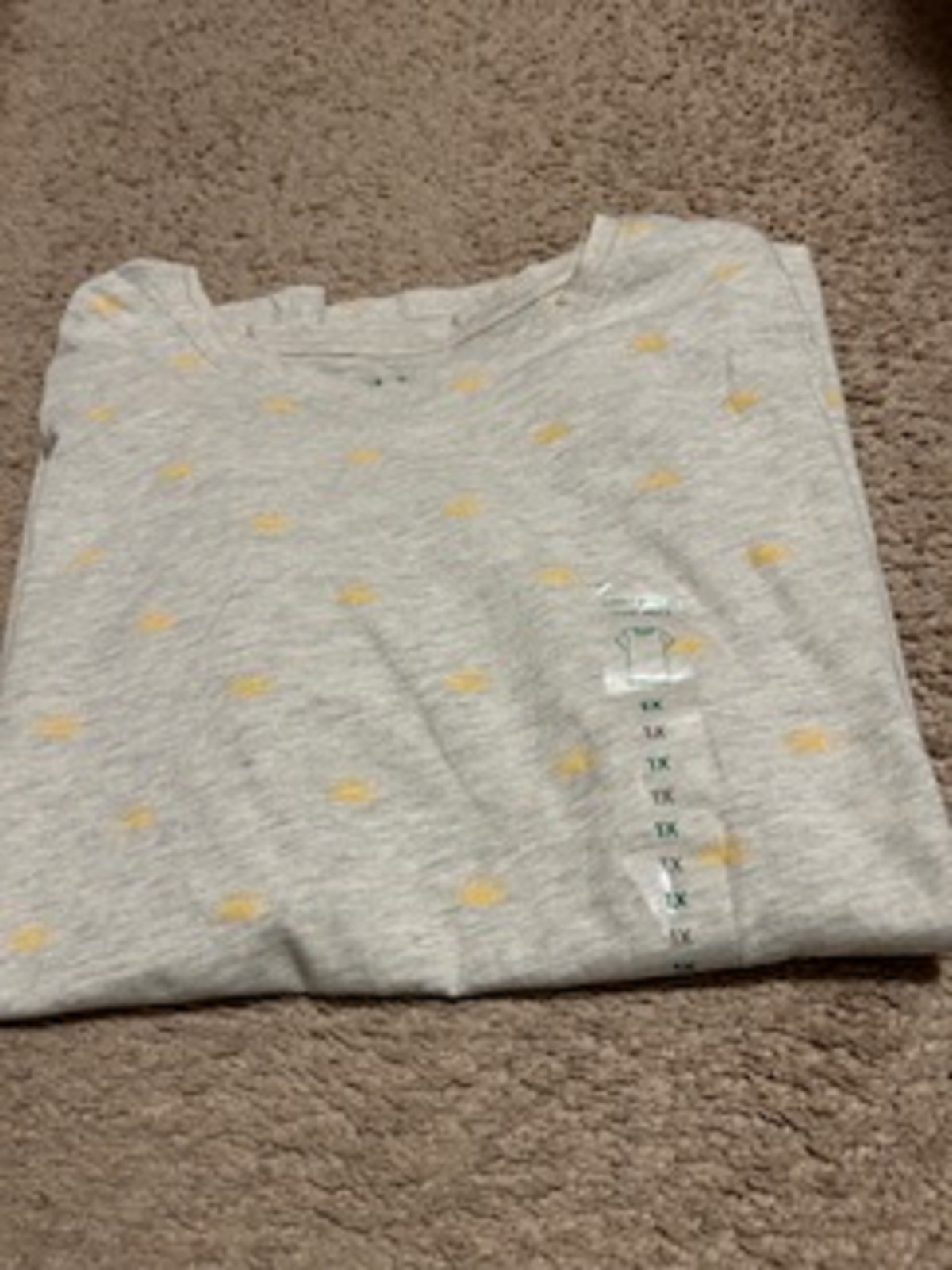 Women’s T-Shirt Gray with Yellow Half Sunshine Designs Size 1X Round Neck New