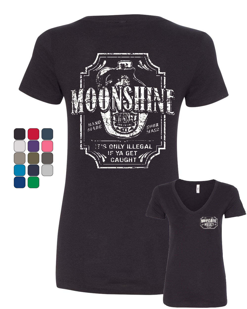 Moonshine Tennessee Whiskey V-Neck T-Shirt Smoky Mountain