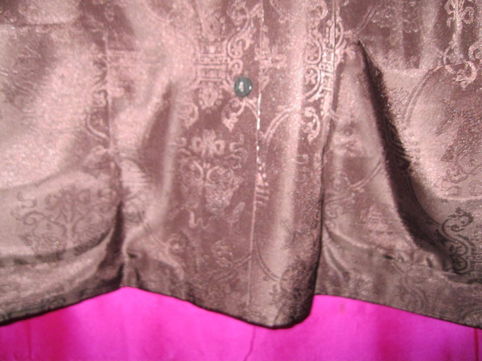DK. BROWN, REVERSIBLE, L/S ASIAN STYLE JACKET, NEW, SZ. L/1X/2X/3X