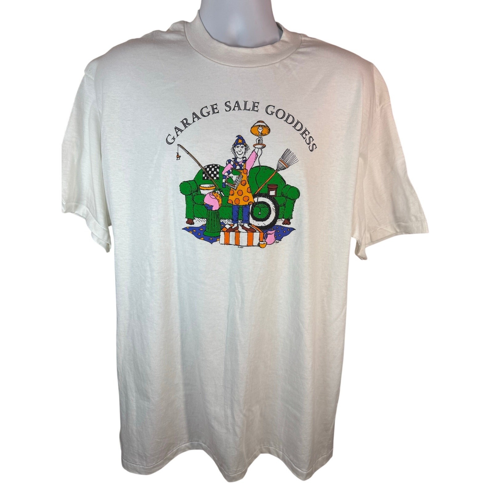 Lake Street VINTAGE 90s Garage Sale Goddess Single Stitch Tee — XL