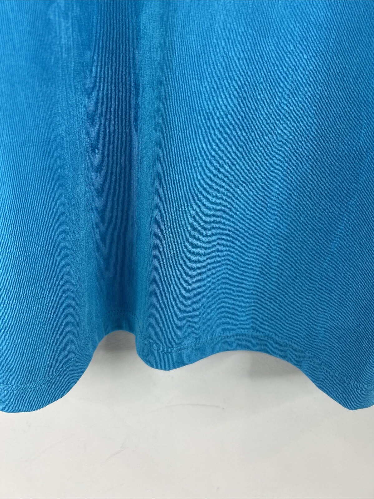 Chico’s Travelers Women’s 3 Aqua Blue V Neck Acetate Short Sleeve Top Blouse