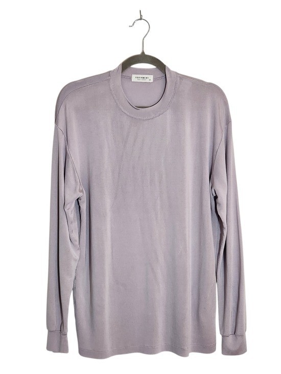 Equipment Dusty Purple 100% Silk Long Sleeve Tee Size Medium