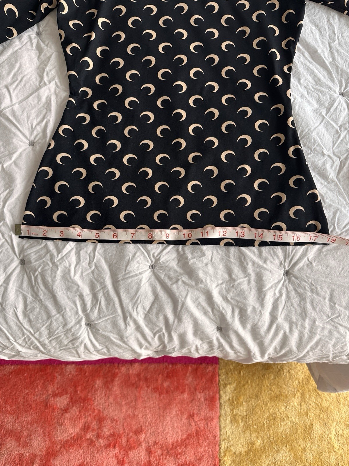 Authentic Marine Serre Borderline Second Skin Moon Print Jersey Size L Black Tan