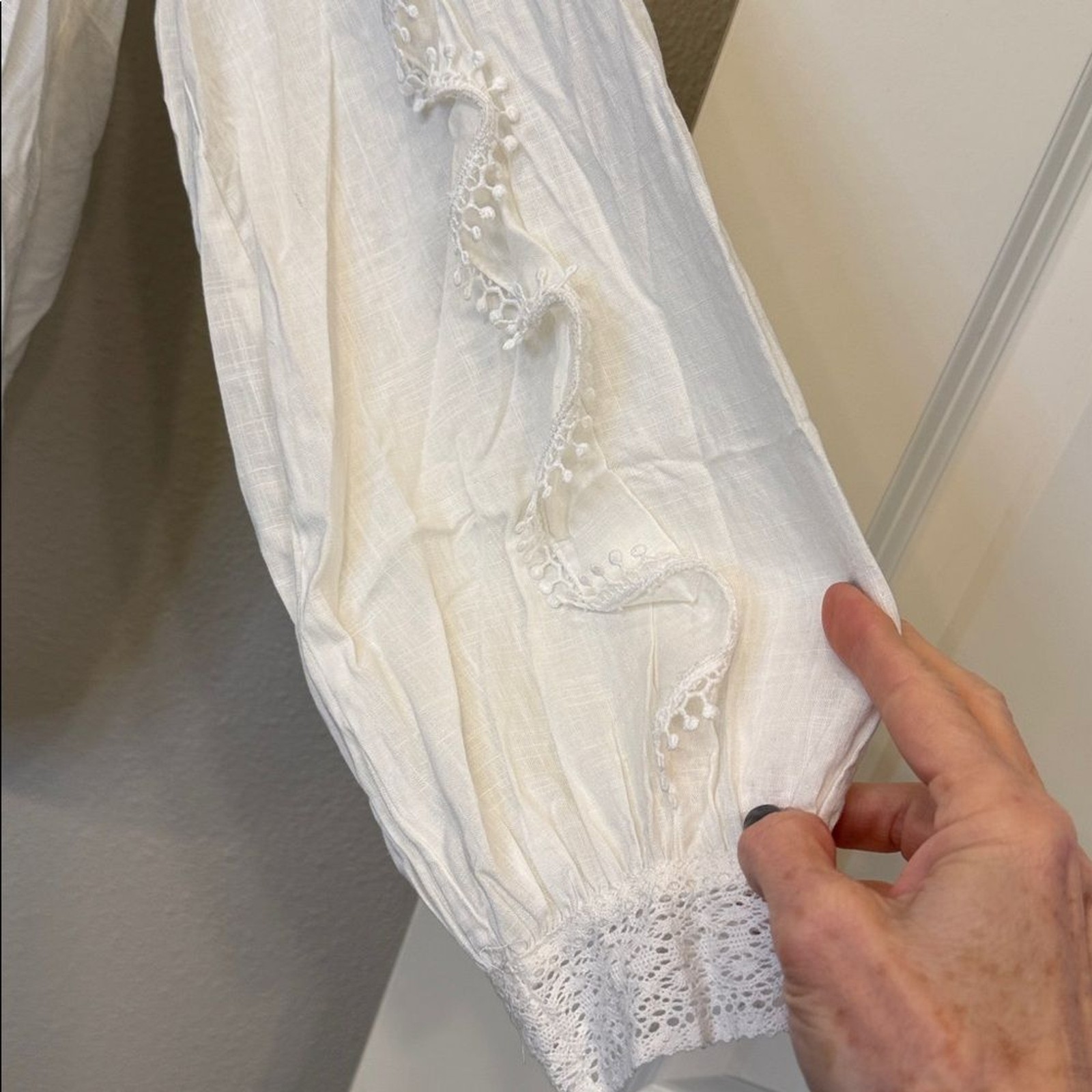 NWT NKN Nekane Ivory ruffle & lace blouse – small (oversized) – $125 MSRP