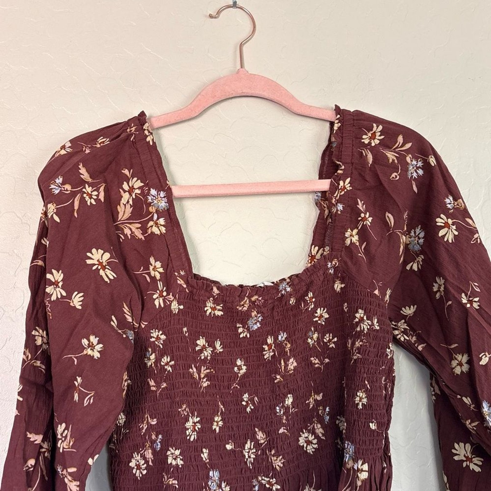 Madewell Lucie Smocked Floral Babydoll Top Size 4