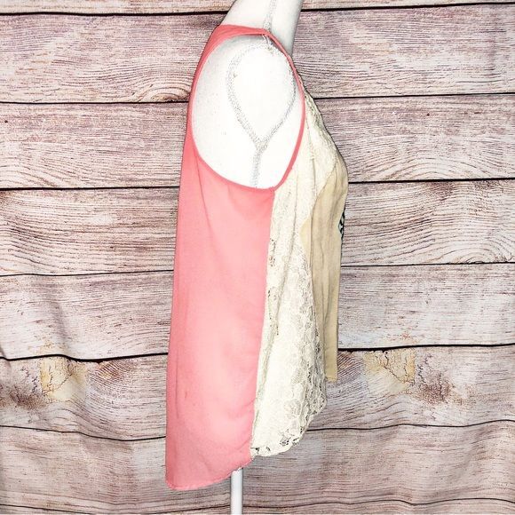 Flying Tomato Embroidered Sheer South Western Aztec Tank Size M