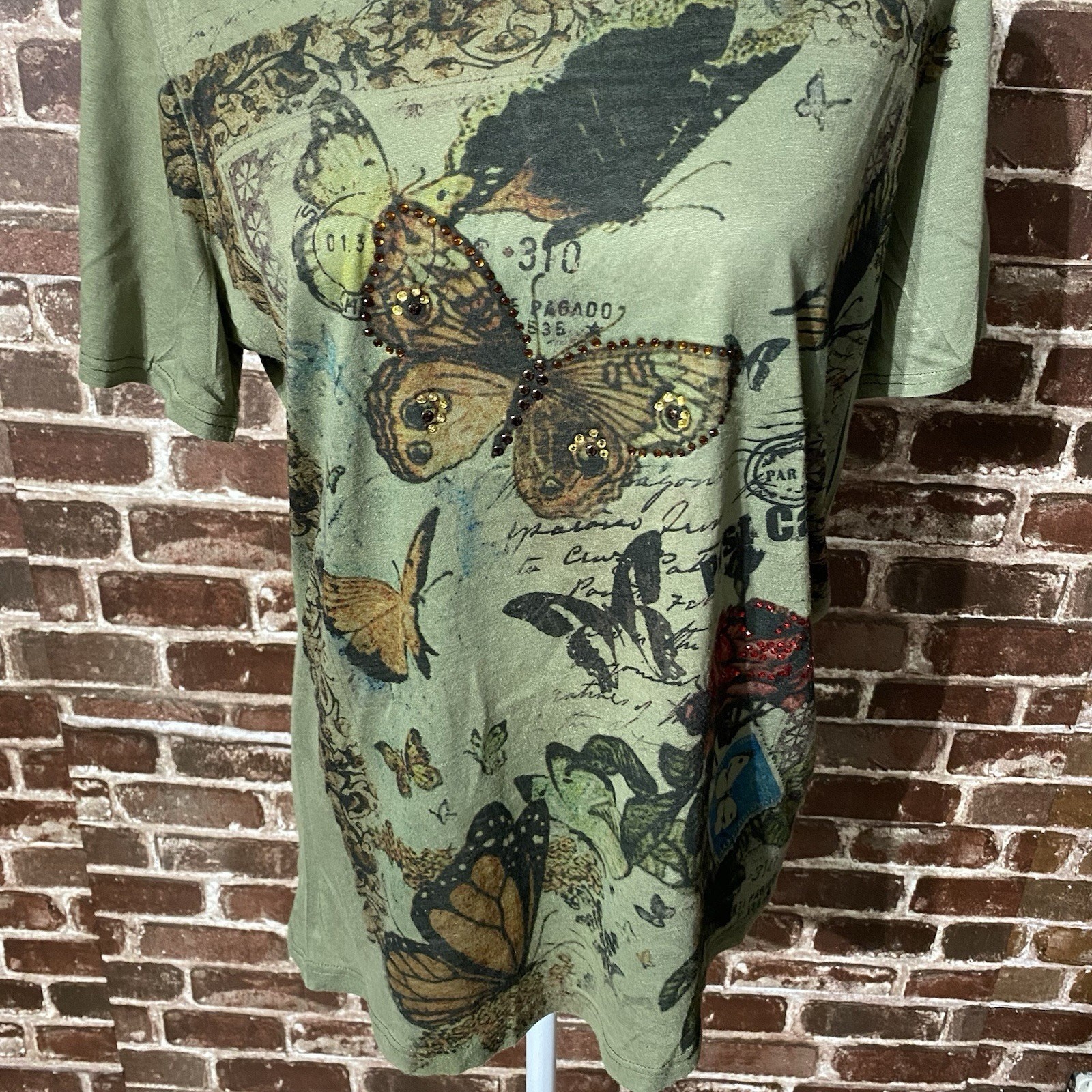 Essentials Butterfly Tee Shirt Post Card Size 0x Light Weight