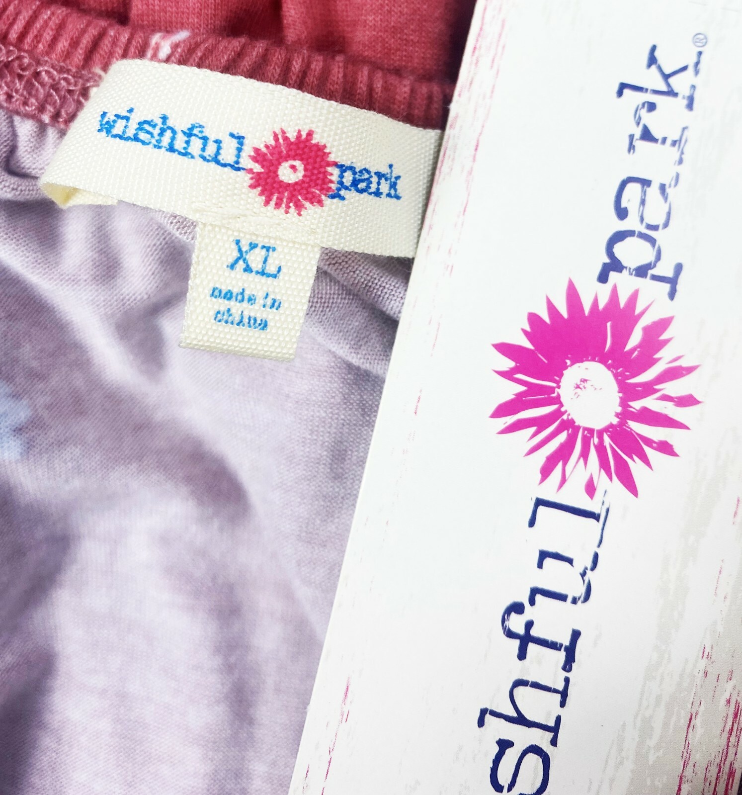 Junior XL Wishful Park Jersey Knit T Shirt Top Peasant Floral Rose Color