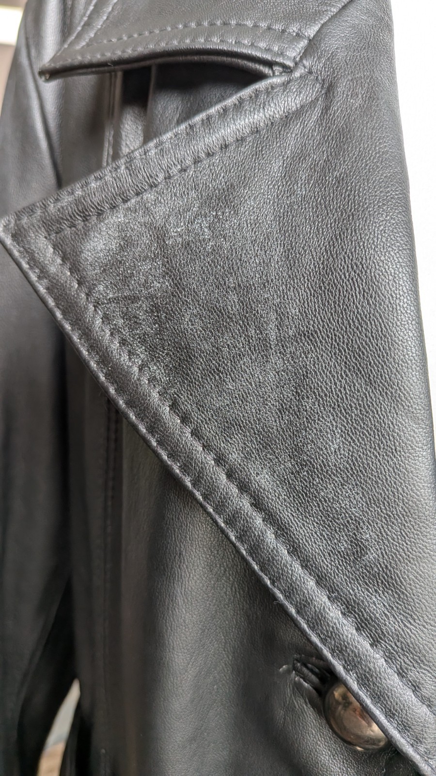 Wilson Black leather Ladies L Trench coat Vintage Y2K, Matrix , Steam, Goth