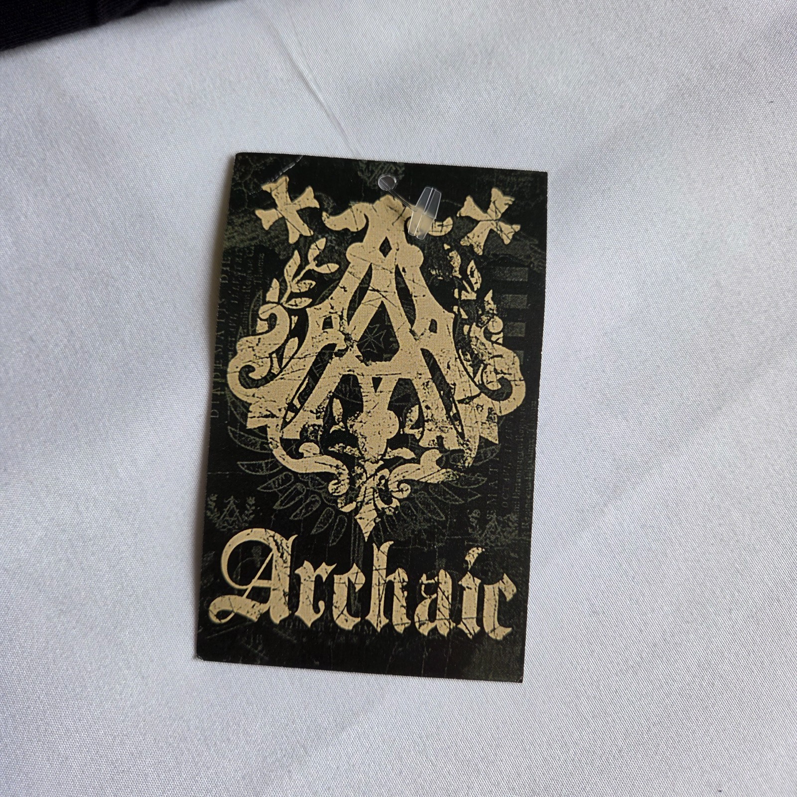 Archaic By Affliction Y2K Grunge Biker Black Orange L V-Neck Graphic T-Shirt NWT