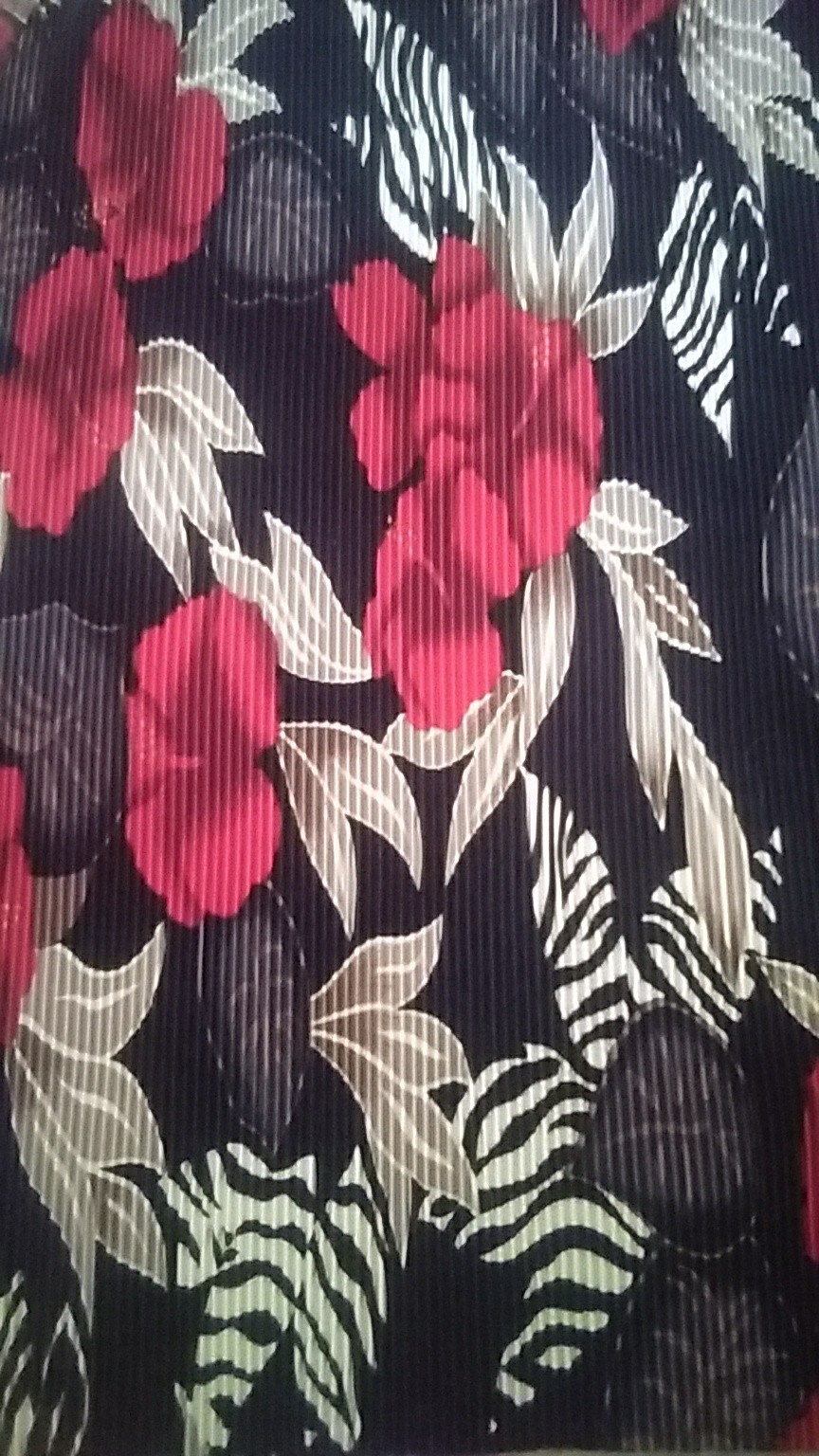 Animal Print Tropical Shell Black Red Tan Liquid Knit Athleisure Hawaiian