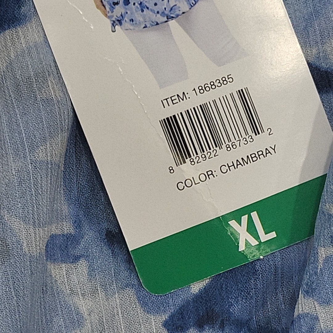 Cristina B Womens Printed Sleeveless Blouse Top Blue Size X-Large