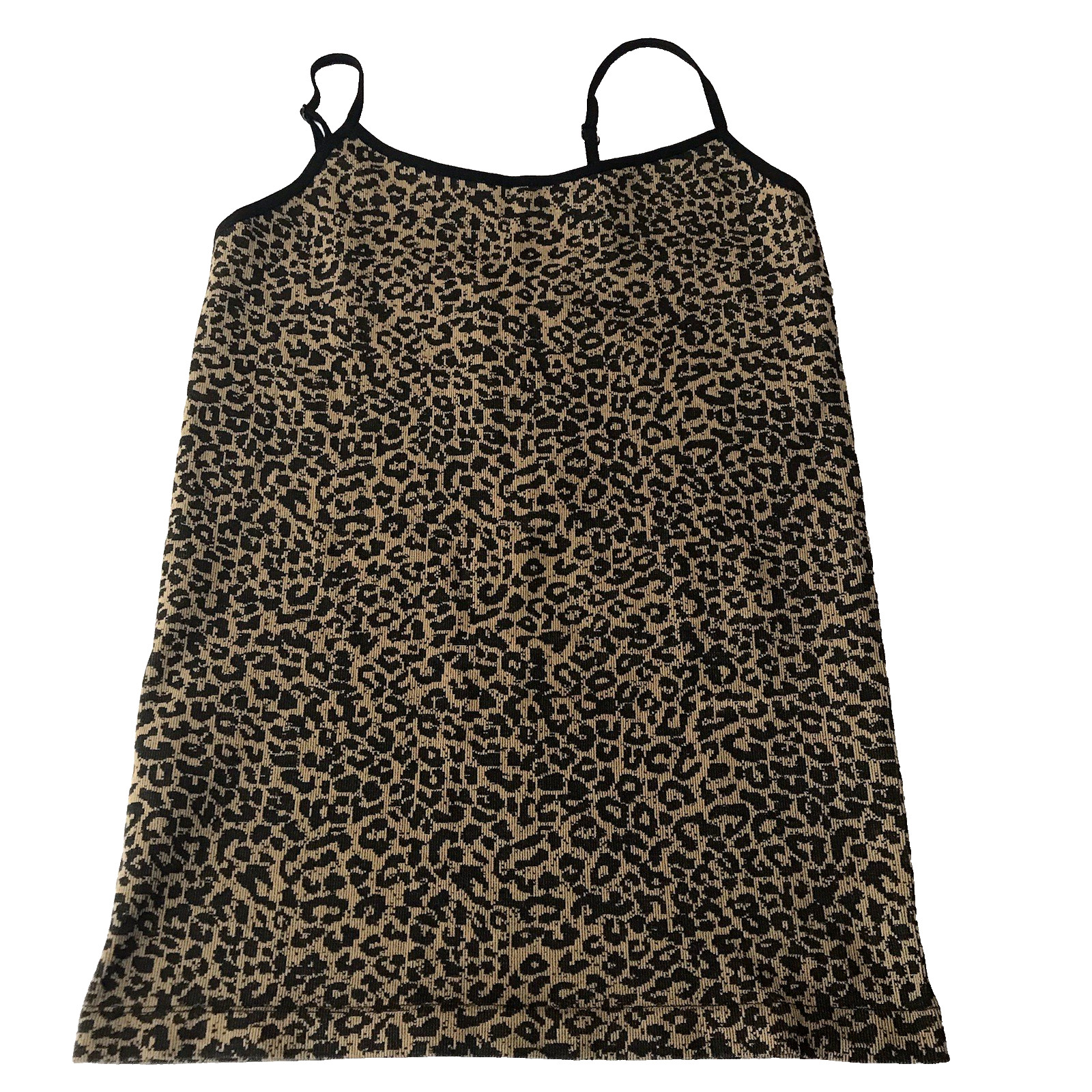 Y2K Cami Tank Top Women Large X-Large Leopard Animal Brown Rave Club Bongo Indie