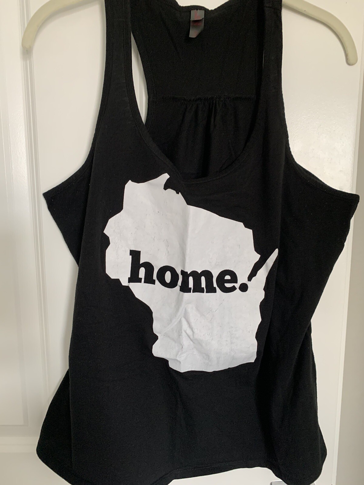 District Made Womens Wisconsin Home Sleeveless Scoop Neck Tank Top Black XL