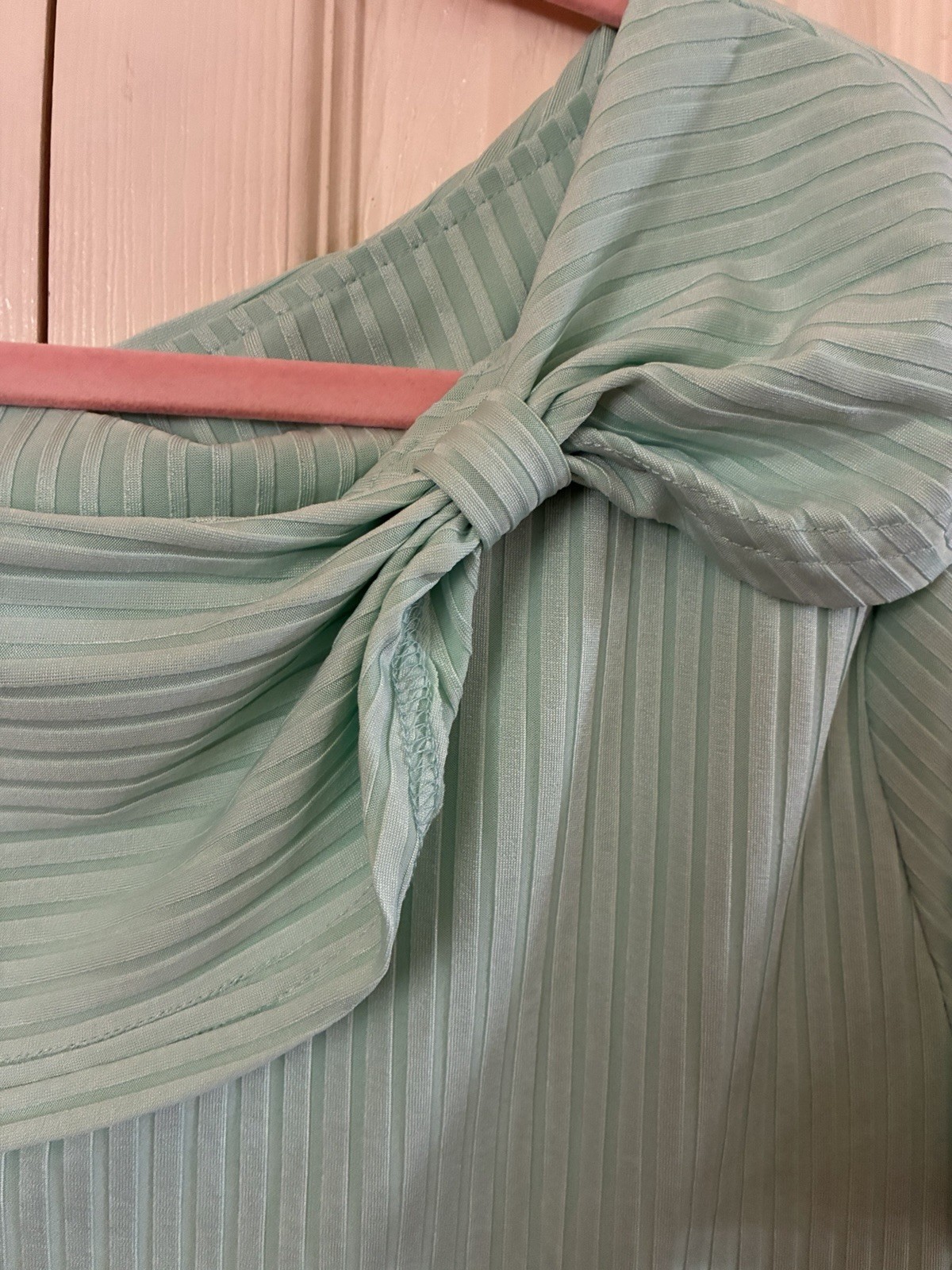 Womens Light Green Top, Large Sea foam Green Blouse