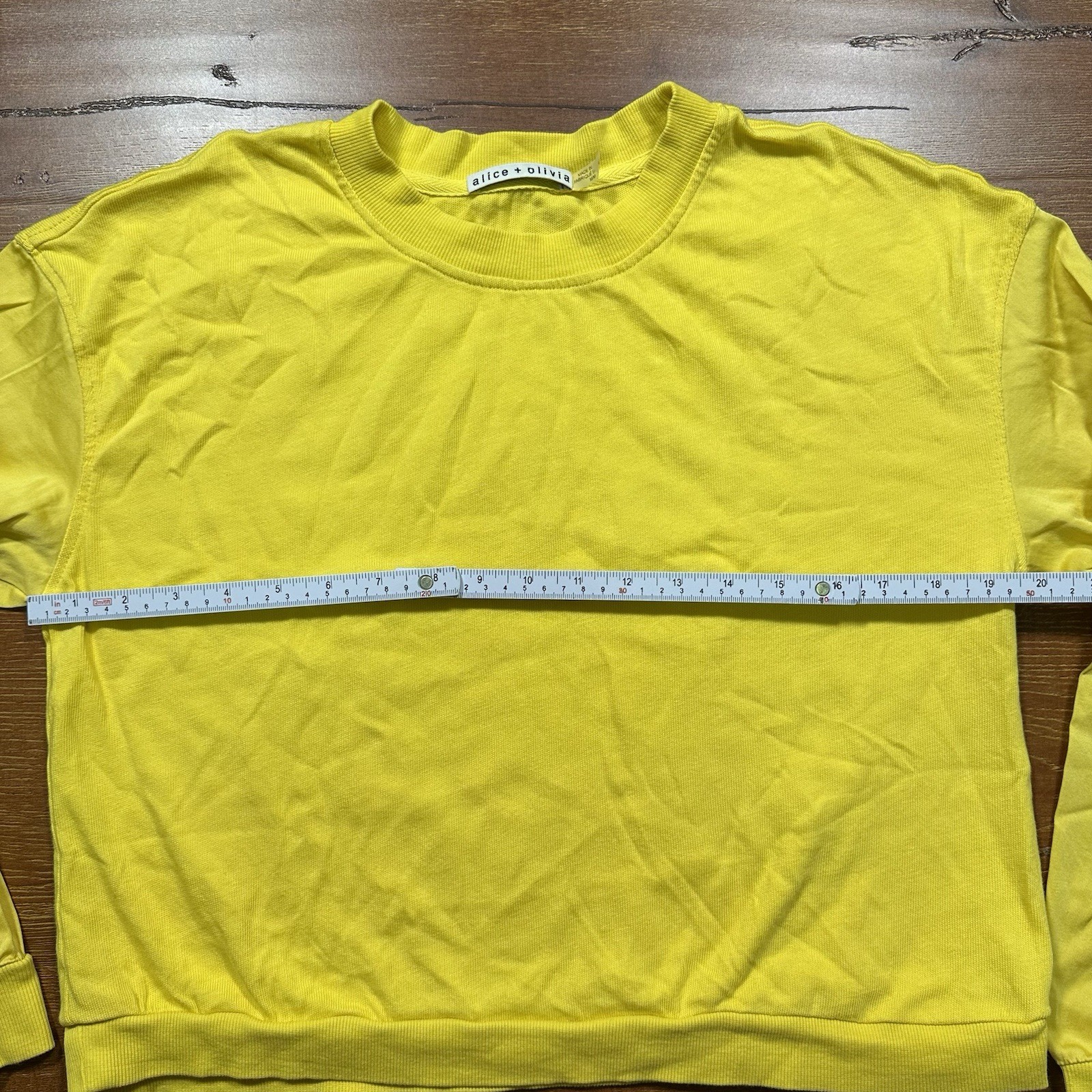 Alice + Olivia Long Sleeve Shirt Women M Yellow Elevated Essential Designer City