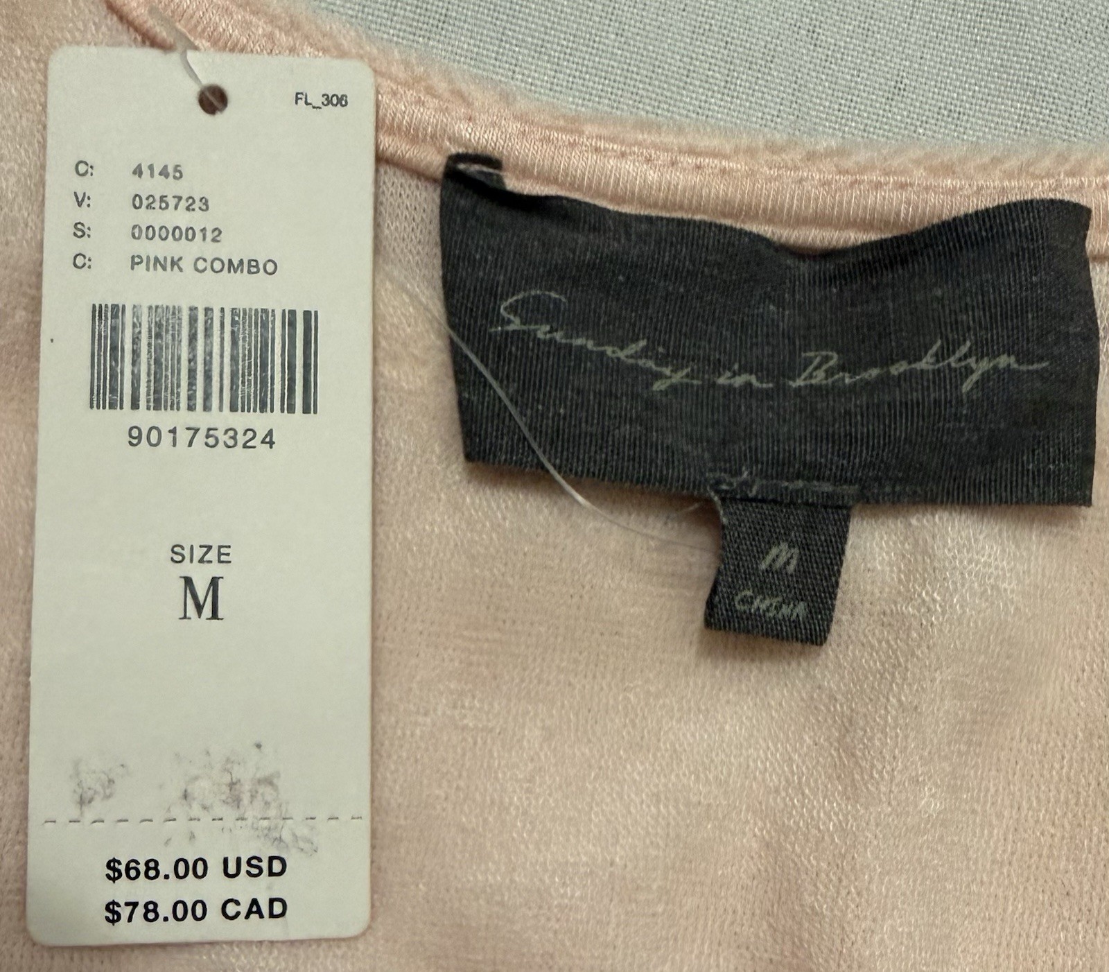 Sunday in Brooklyn Pink/White Ombré Terry Cropped Tank Top Sz. M Anthropologie