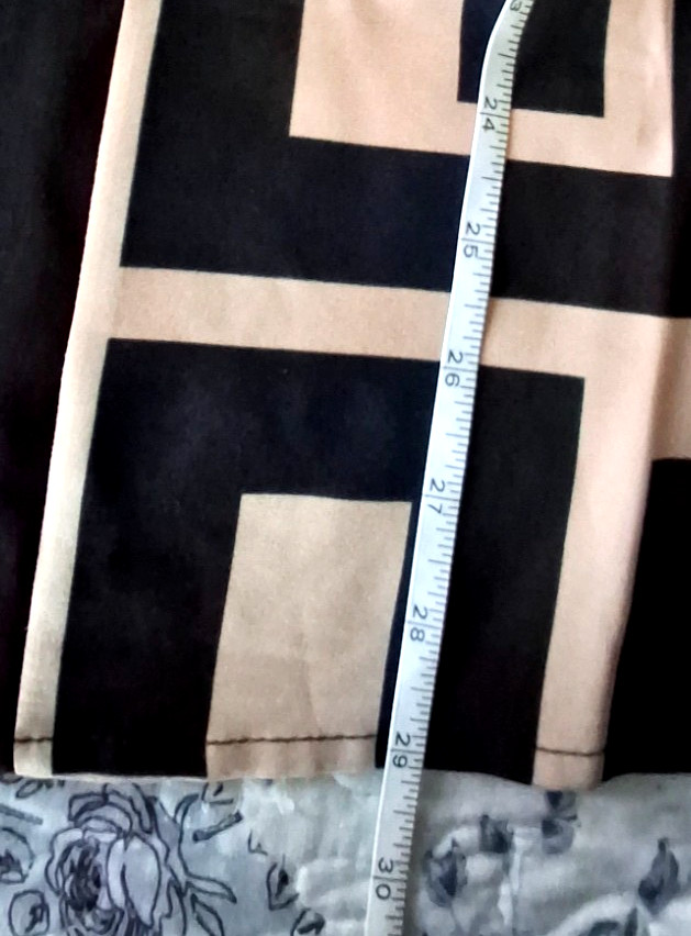 Bloomchic Black/Tan Mod Abstract/Geo-print Tunic/Blouse – Size 14/16 – NWT
