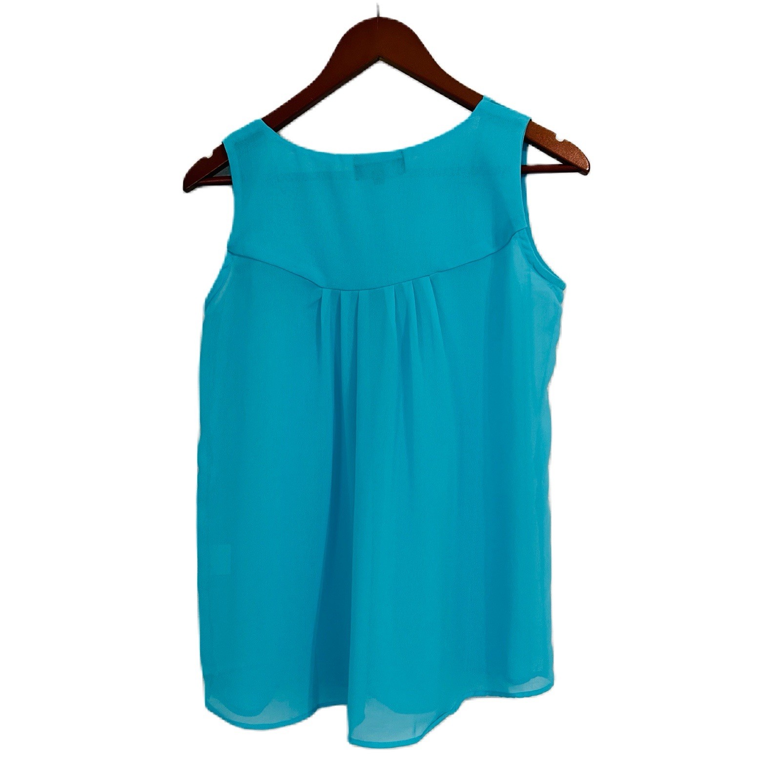 The Royal Standard Collection Blouse Women M Turquoise Tank Sheer Beach Festival