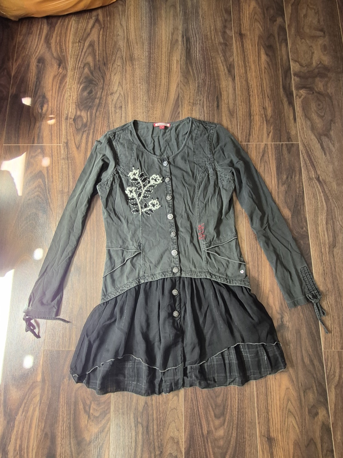 Joe Browns Black Floral Embroidered Hem Tunic Top UK 8 New Without Tags
