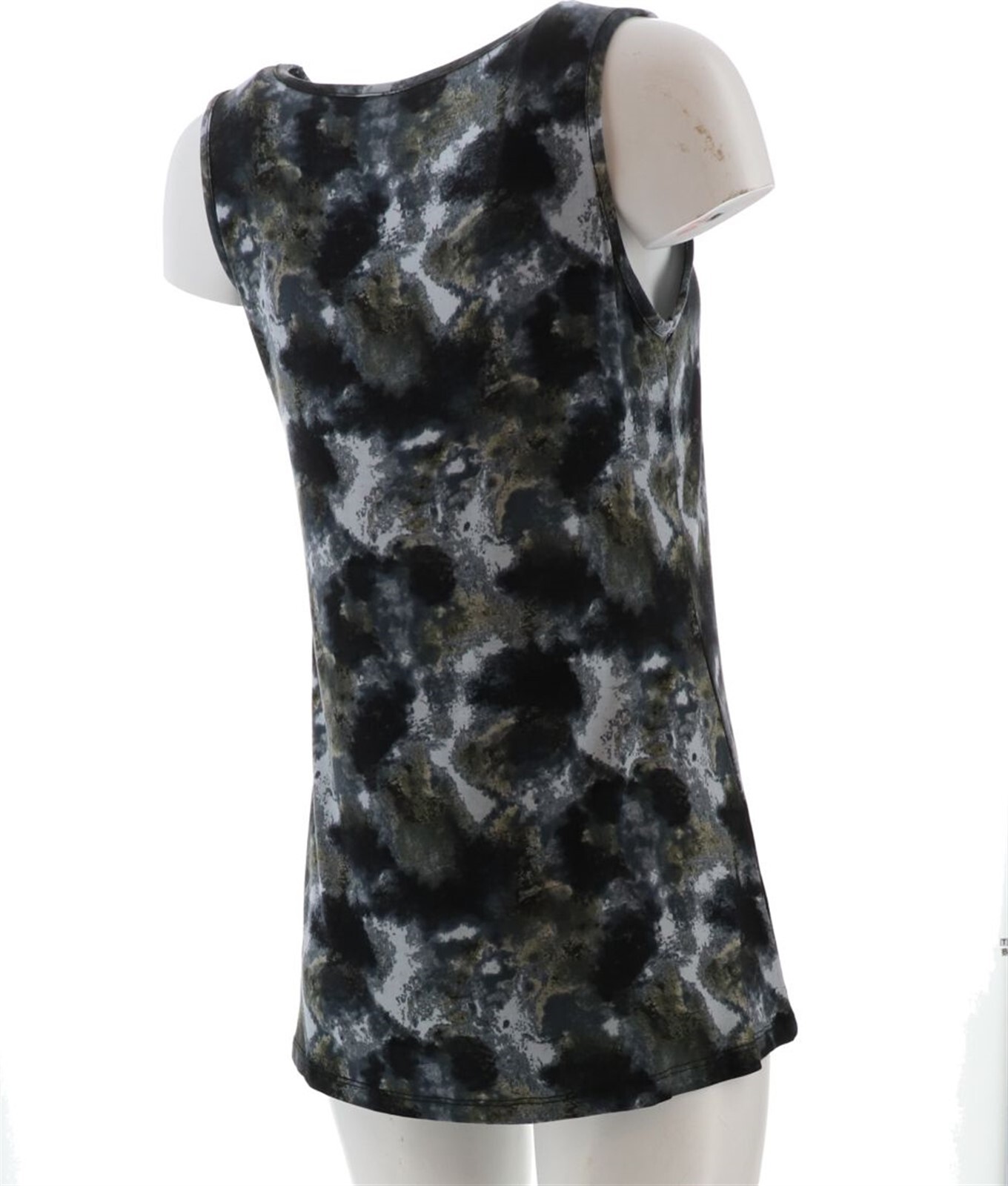 LOGO Layers 2Pc Tie-Dye Solid Knit Tank Tops Black XXS NWOT (893)