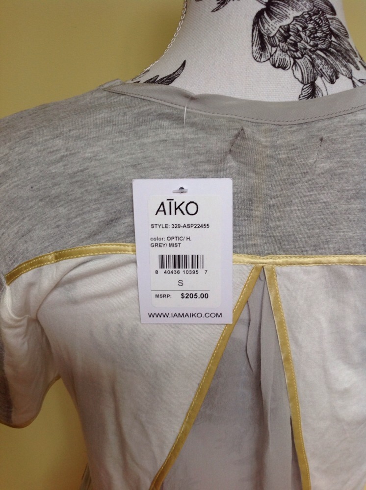 Aiko Optic Grey Mist Short Sleeve Shirt Size Small