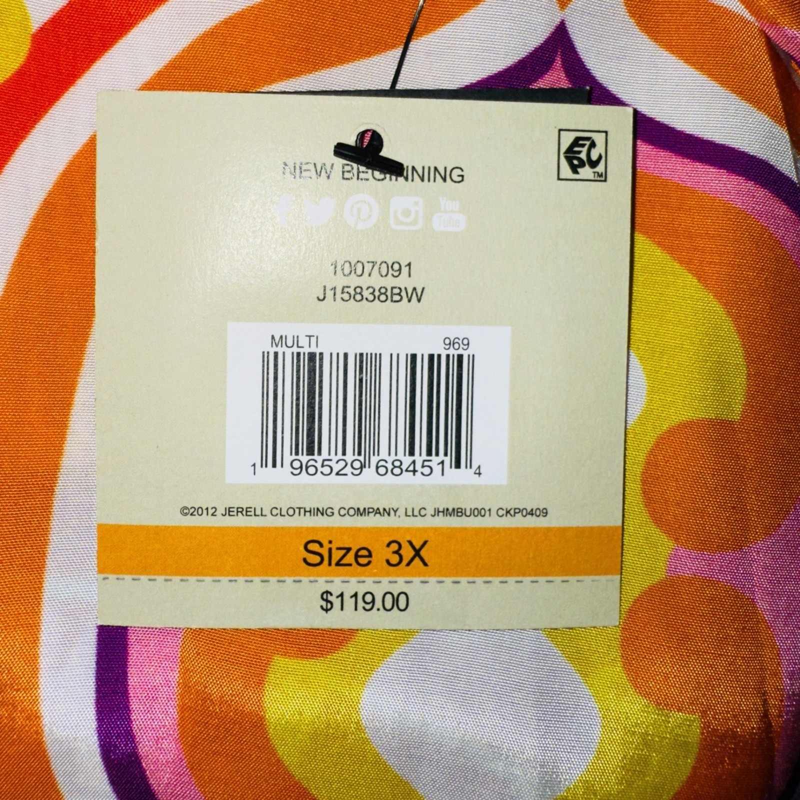 John Mark Womens 3X Glamorous Novelty Mixed Print Button Front Top Shirt Blouse