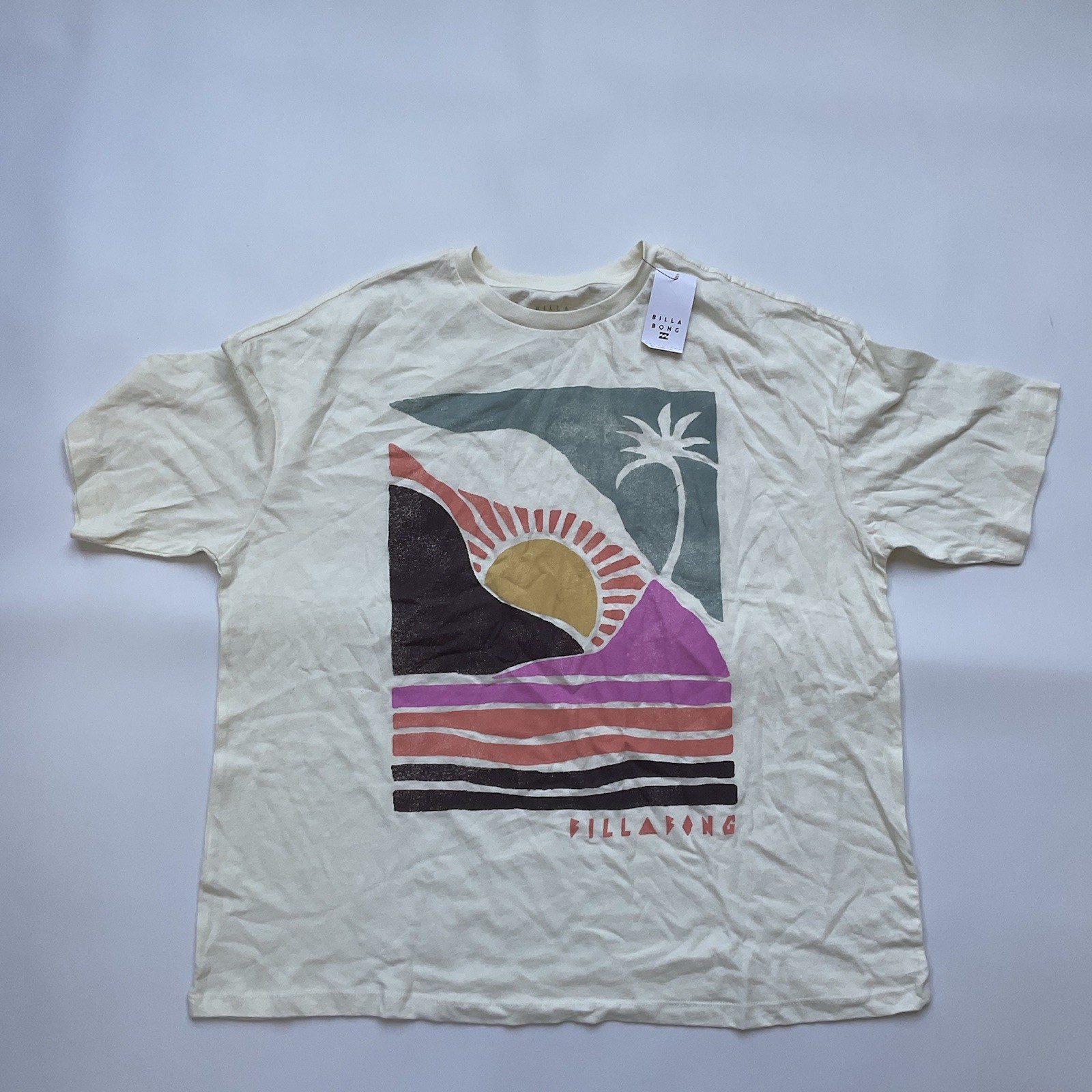 Billabong Women’s Nature Trail Short Sleeves Tee Loose Fit Size Small
