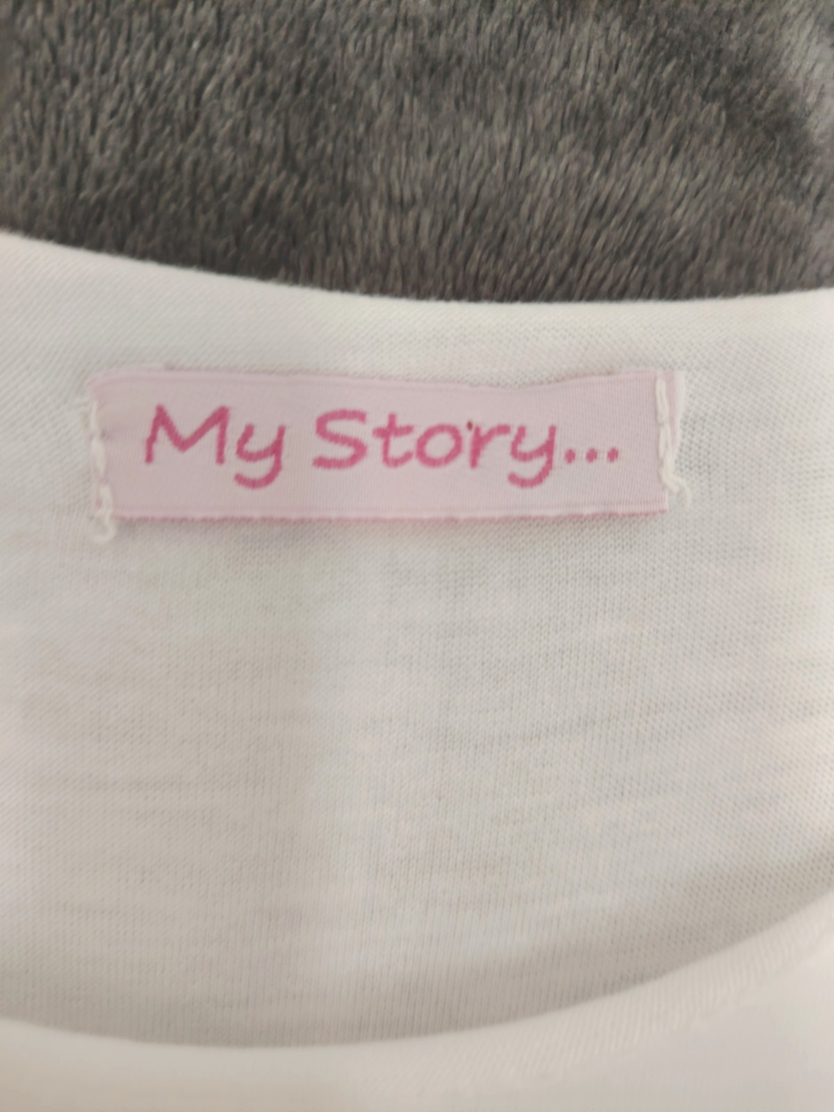 My Story… White Chiffon Overlay Dress S 3/4 Sleeve Ruffle Sequin Boho