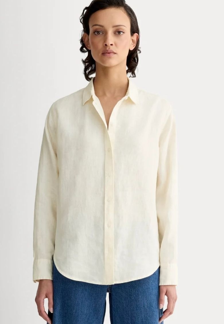 Everlane The Must-Have Shirt in Linen Women’s Size 10 in Bone New With Tags!