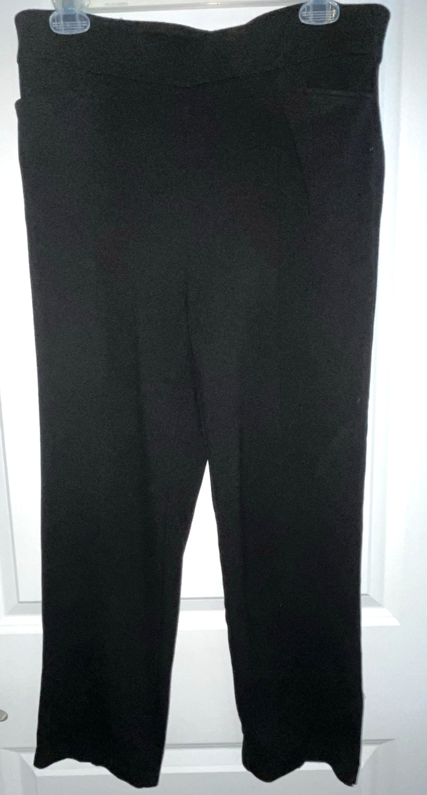 Chico’s Womens M 1 2 Piece Set Pull Up Pants Top Back White Comfort Casual