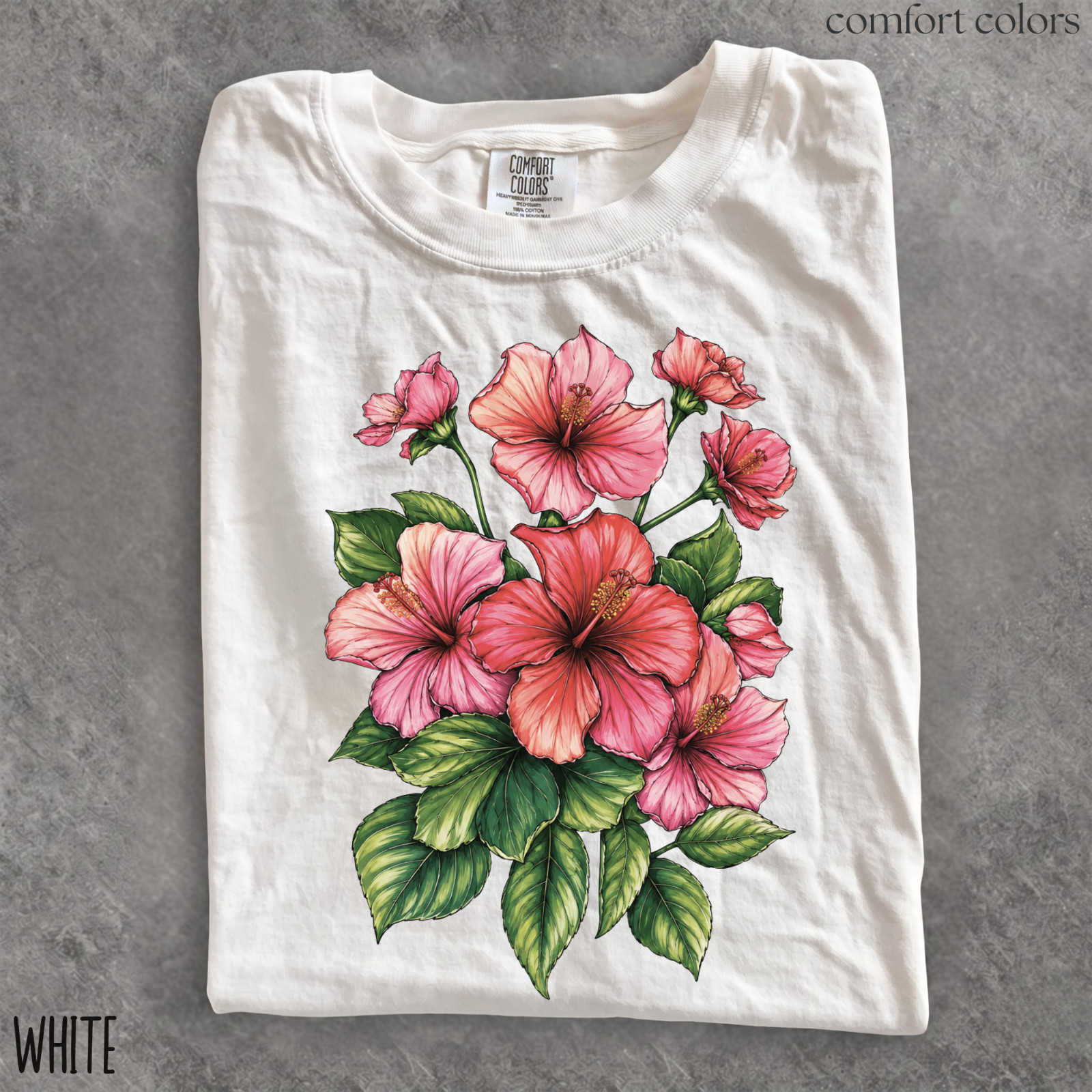 Retro Hawaiian Hibiscus Flower Graphic Shirt Boho Tropical Botanical Nature Tee