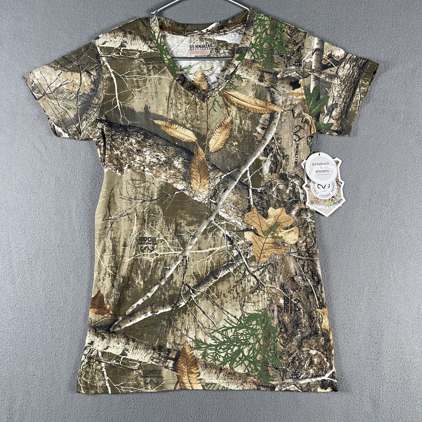 Magellan Outdoors Shirt Womens Small Realtree Edge Camo Hunt Gear Hill Zone Tee