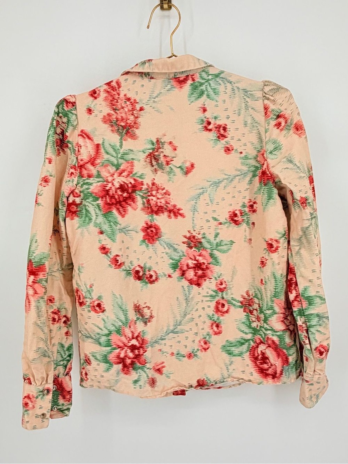 Sézane Floral Linen Blend Overshirt Jacket Pink Button Front Size 34 (US XS)