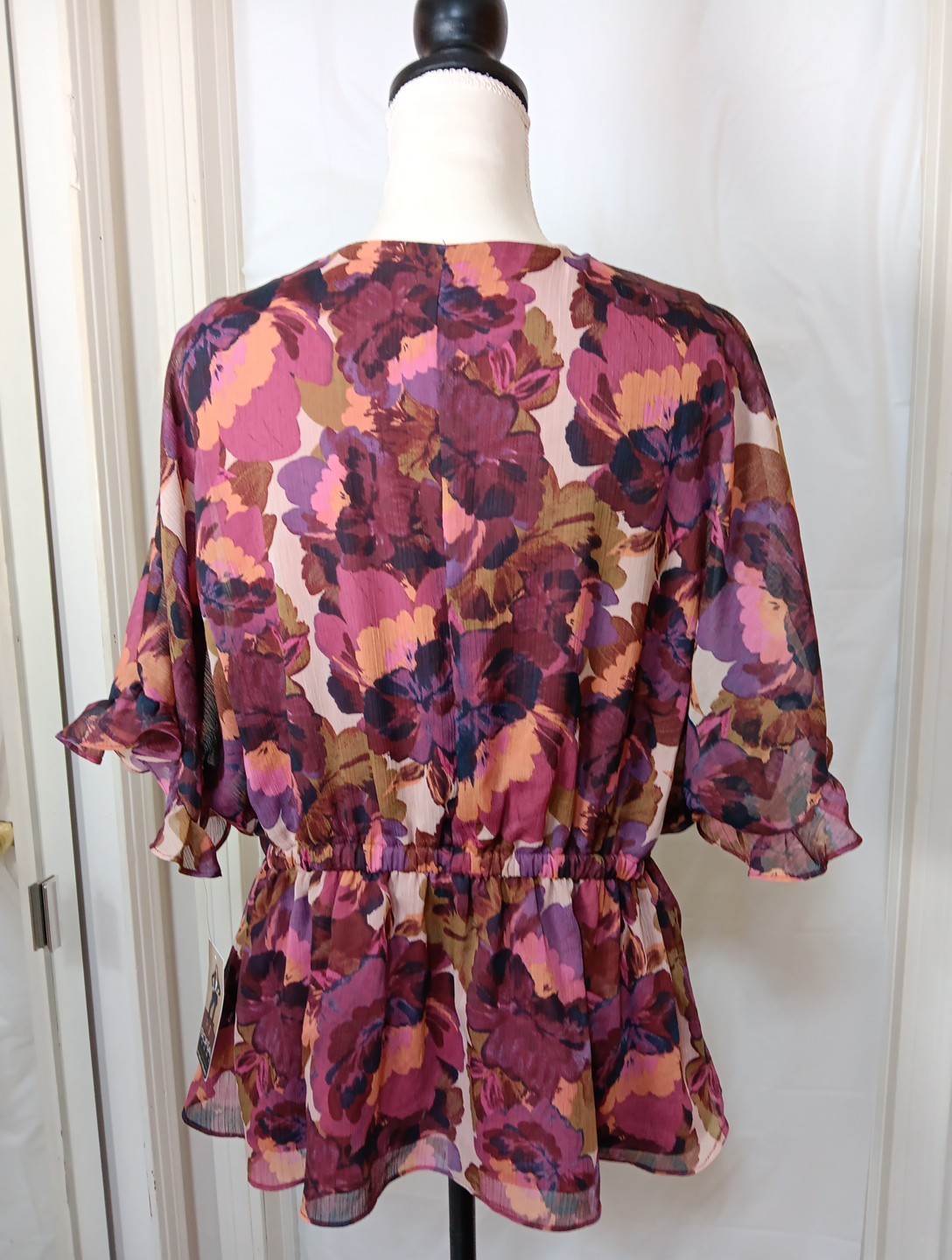 Sofia Jeans by Sofia Vergara Lined Multicolor Crossover Women Blouse Top Size XL