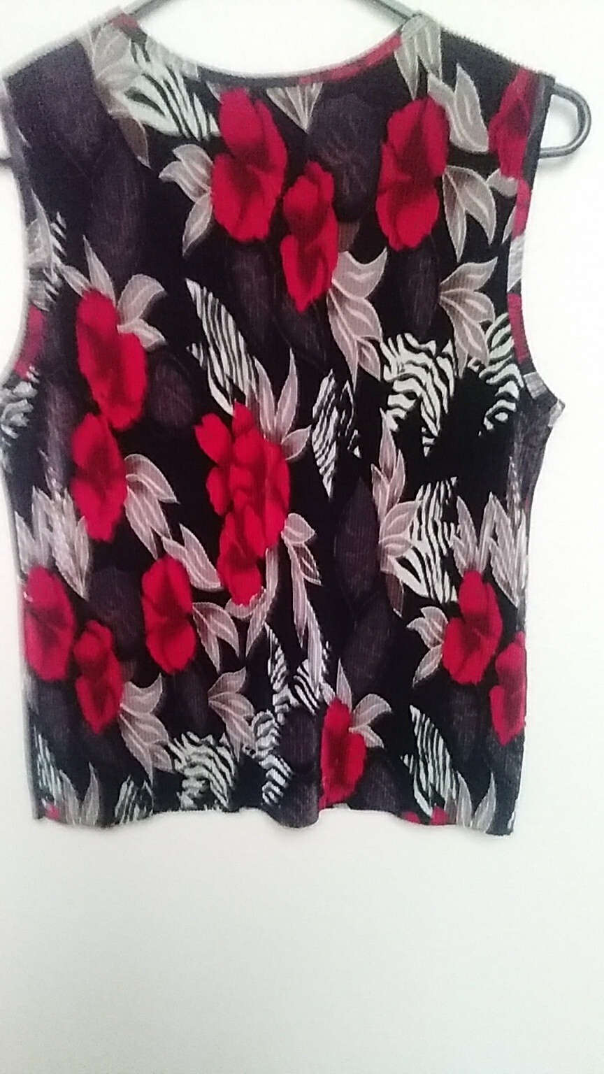 Animal Print Tropical Shell Black Red Tan Liquid Knit Athleisure Hawaiian