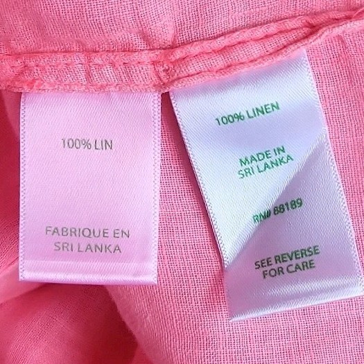 Lilly Pulitzer Shirt Womens Large Coral Pink 100% Linen Vibrant Casual Preppy