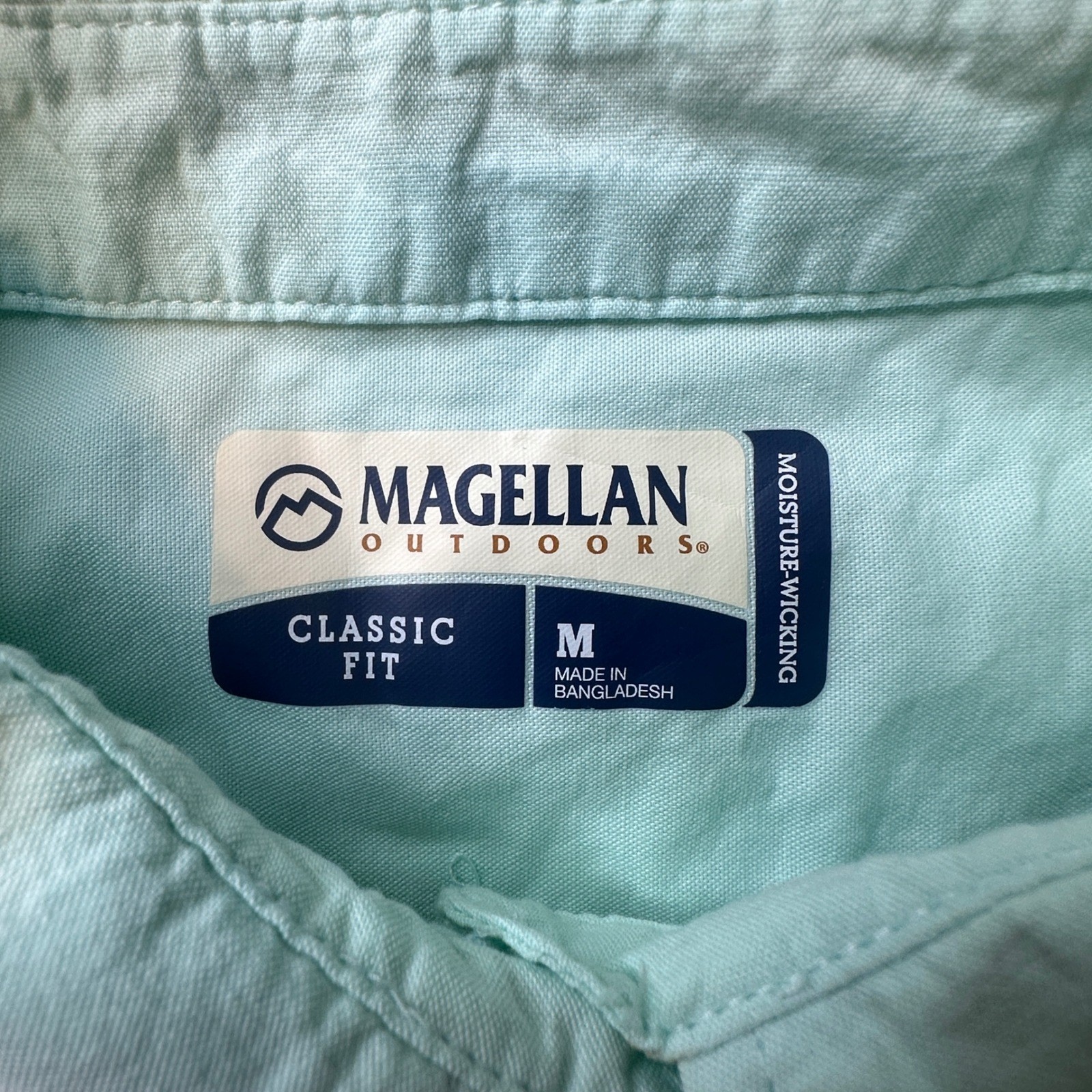 Magellan Shirt Womens M Mint Green Happy Camper Sleeveless Button Down Outdoor