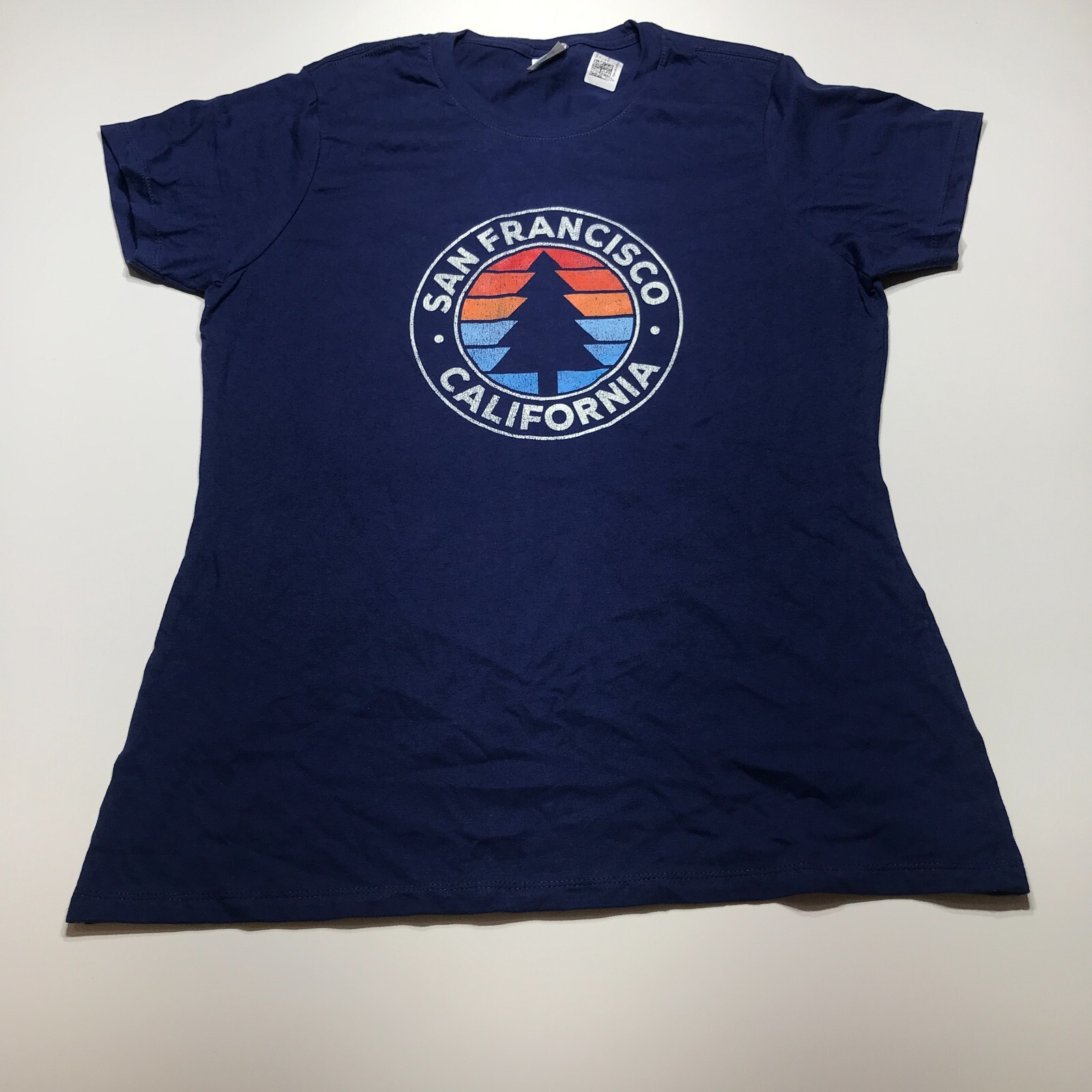 Port & Co. T-Shirt Womens Size Large San Francisco California Short Sleeve Blue