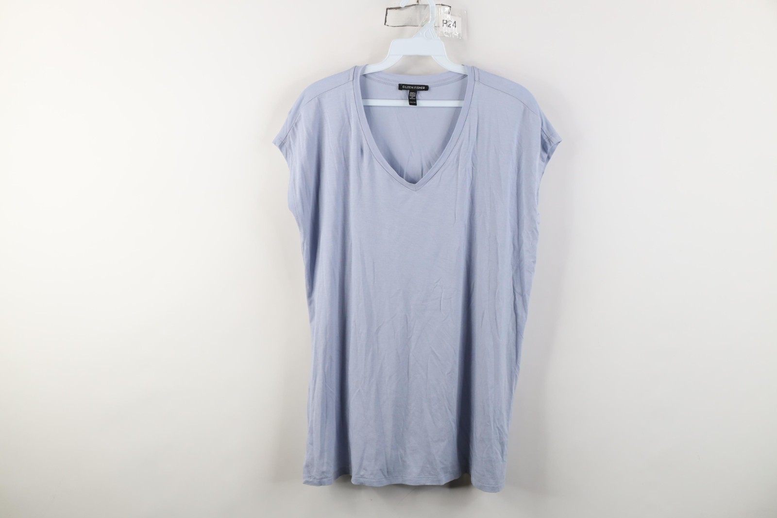 Eileen Fisher Womens XXS Blank Sleeveless Oversized Baggy T-Shirt Periwinkle