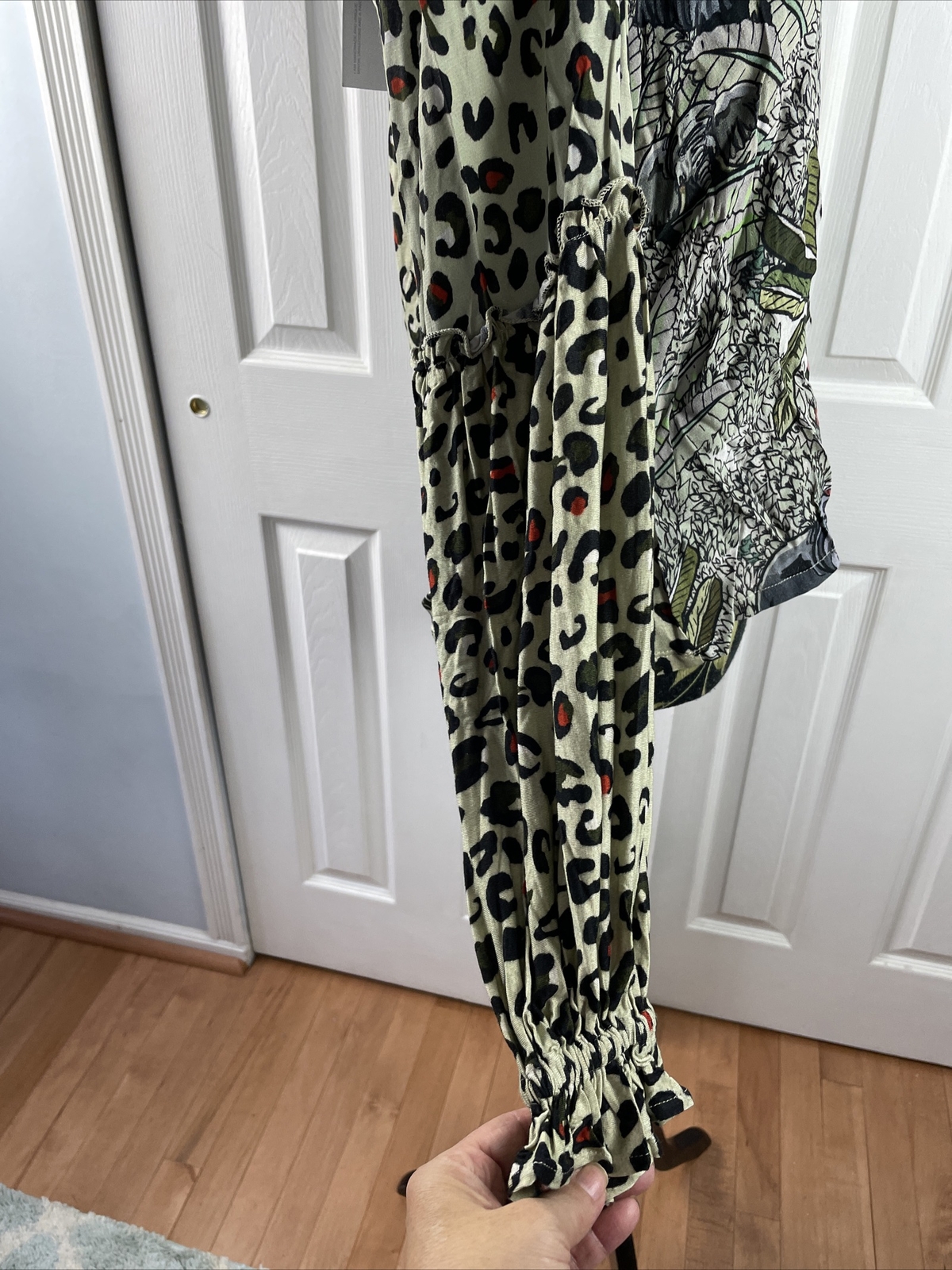 Anthropologie Bl-nk Sibley Mock Neck Top Sage Animals Sz Small
